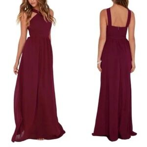 Lulu's Burgundy Maxi Dress NWT Size L